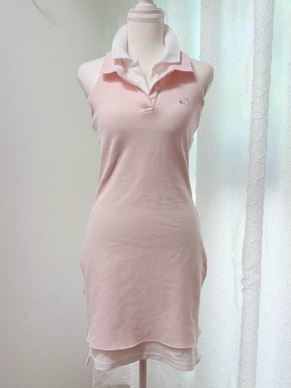 Alexander Wang Pale Pink Polo Dress with White Collar